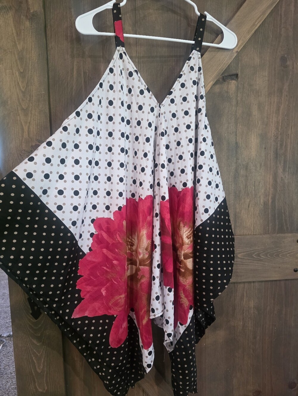 Unique Spectrum Handkerchief Sheer Sleeveless Blouse Size 3X - Picture 3 of 4